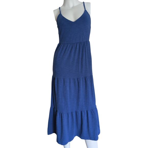 Old Navy Tiered Knit Midi Dress XS Cottagecore Peasant Boho Coastal  Sundress - Picture 2 of 5